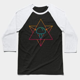 Psychedelic Sacred Geometry Mycology Mushroom Baseball T-Shirt